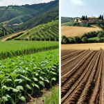 Okay, here are two image prompts based on the provided Italian blog post about regenerative agriculture and sustainable tourism: