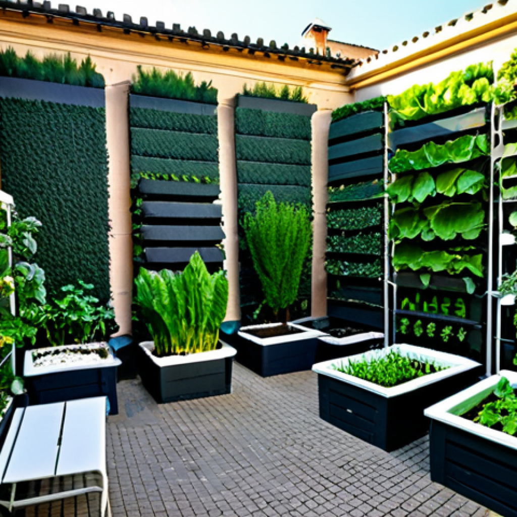 **
"A flourishing urban garden in Rome, Italy, featuring vertical gardens and raised beds overflowing with vegetables and herbs. Compost bins are visible, and people are tending to the plants. Sunlight streams through the scene. fully clothed, safe for work, appropriate content, professional, perfect anatomy, natural proportions, high quality"
**